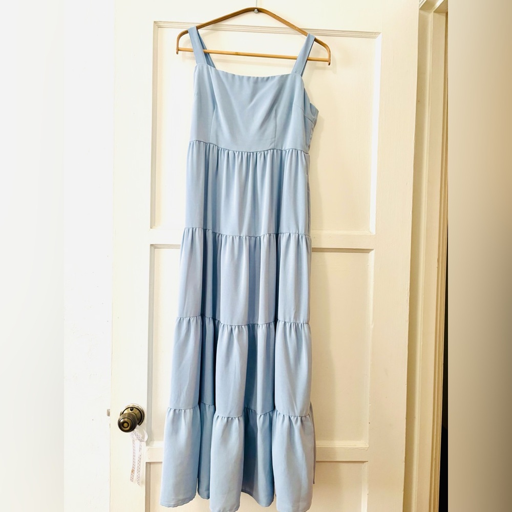 Light Blue Tiered Maxi Dress – Flowy & Elegant and Fun!